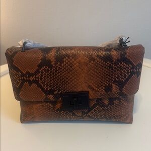 Brown Snake Print Women's Bag